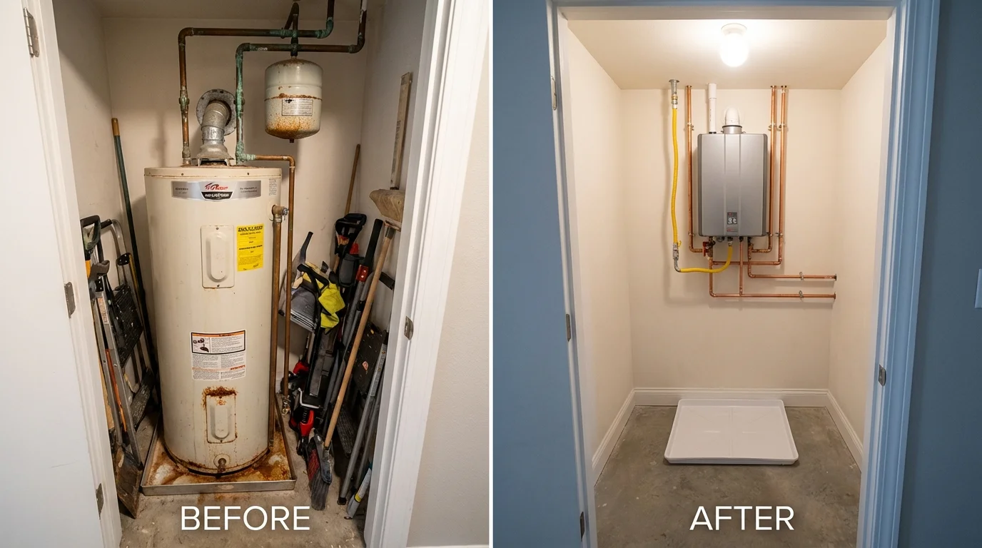 Tank water heater versus wall-mounted tankless unit comparison for Santa Ynez, CA homeowners